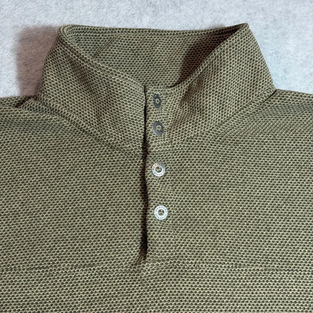 RedHead Pullover Sweater Mens XLT Green Waffle Knit Mock Neck Snap Button